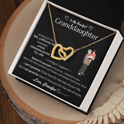 To My Granddaughter - Interlocking Heart Necklace - FG0035