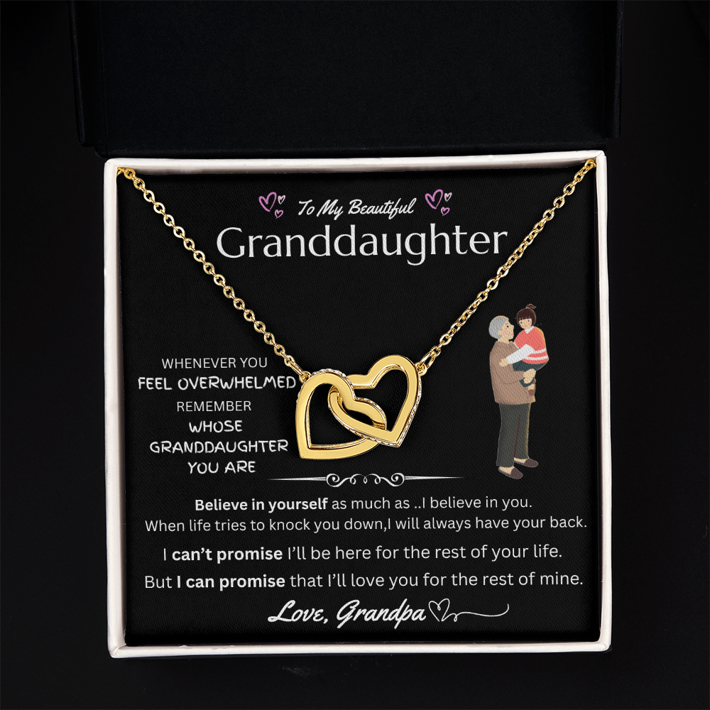 To My Granddaughter - Interlocking Heart Necklace - FG0035