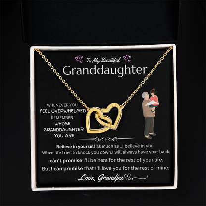 To My Granddaughter - Interlocking Heart Necklace - FG0035
