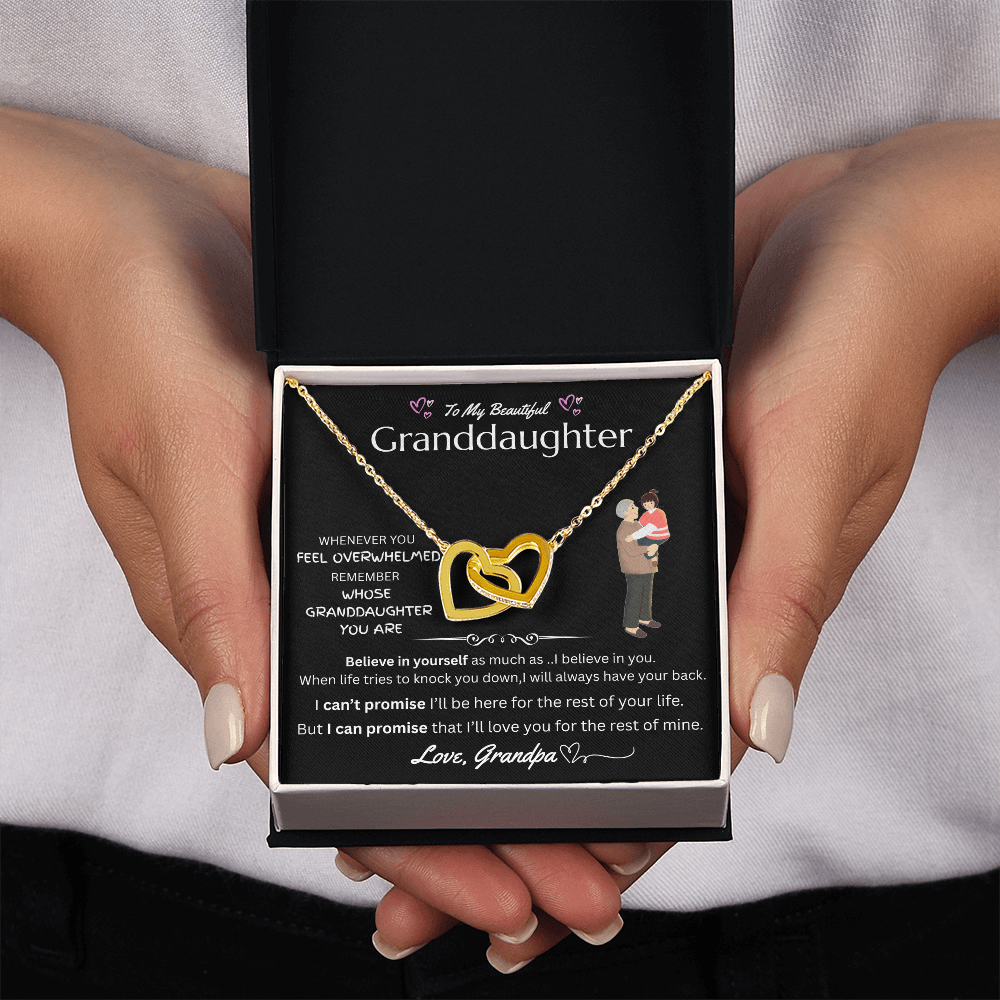 To My Granddaughter - Interlocking Heart Necklace - FG0035