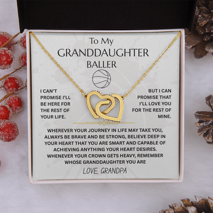 To My Granddaughter Baller - Interlocking Heart Necklace Gift Set - FG00053