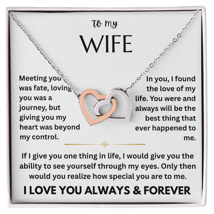To My Wife - Interlocking Heart Necklace Gift Set  FG00059