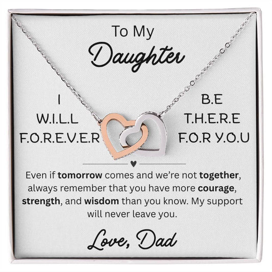 To My Daughter - Interlocking Hearts Necklace - FG005
