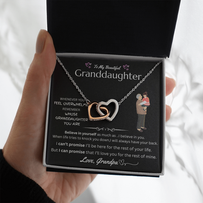To My Granddaughter - Interlocking Heart Necklace - FG0035