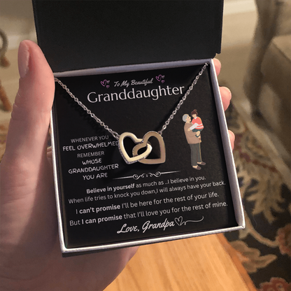 To My Granddaughter - Interlocking Heart Necklace - FG0035