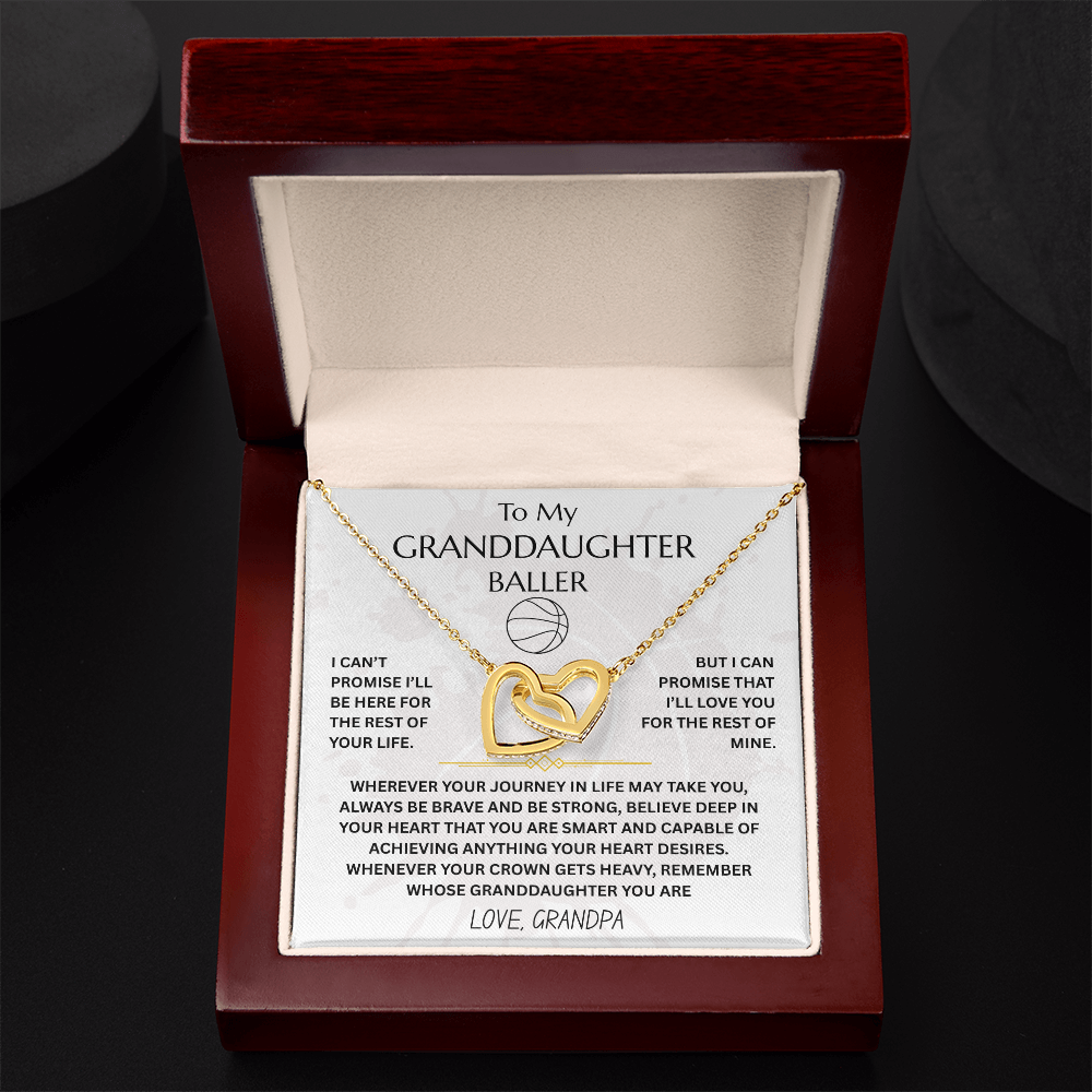To My Granddaughter Baller - Interlocking Heart Necklace Gift Set - FG00053
