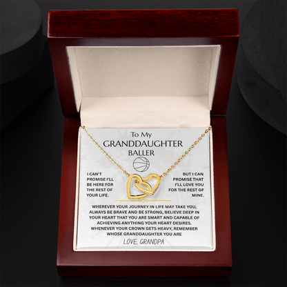 To My Granddaughter Baller - Interlocking Heart Necklace Gift Set - FG00053