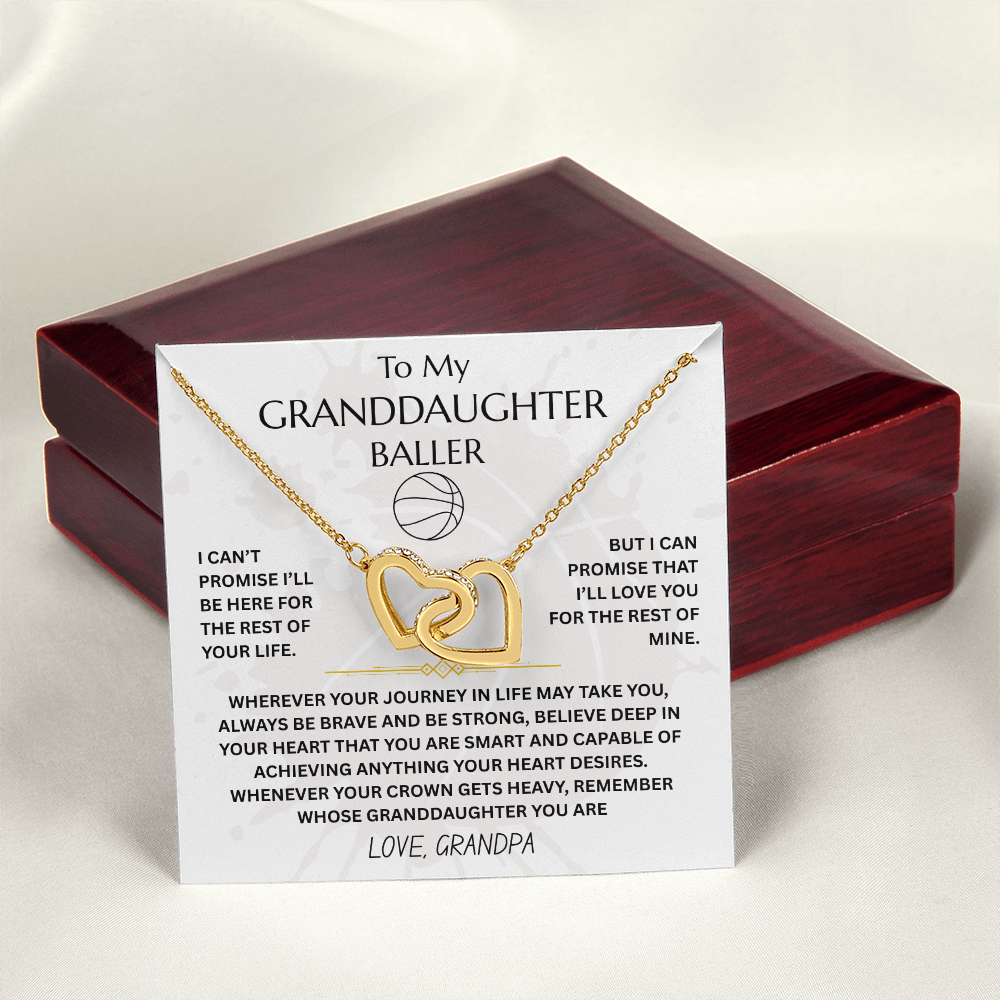 To My Granddaughter Baller - Interlocking Heart Necklace Gift Set - FG00053