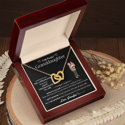To My Granddaughter - Interlocking Heart Necklace - FG0035