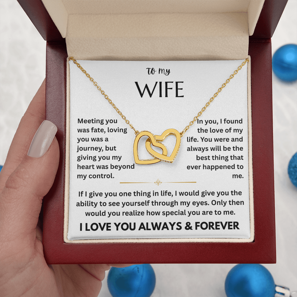 To My Wife - Interlocking Heart Necklace Gift Set  FG00059