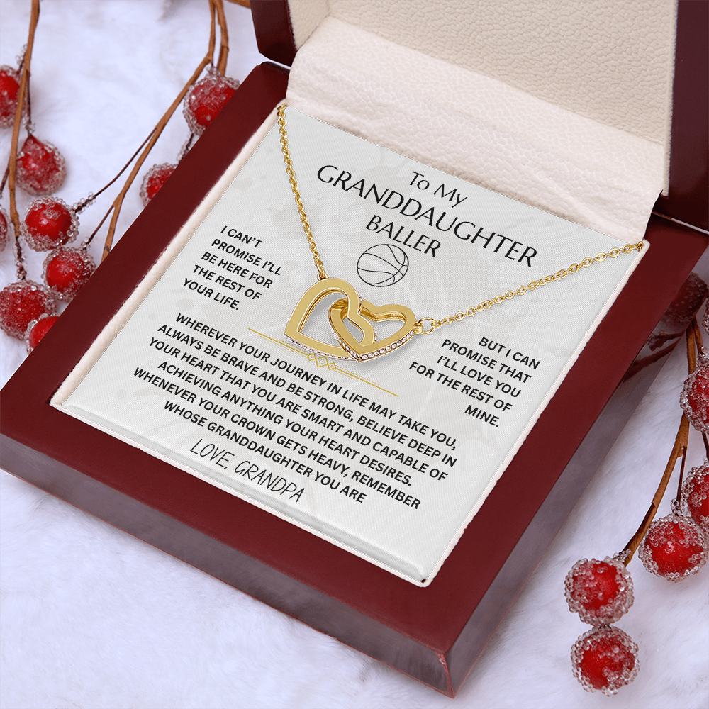 To My Granddaughter Baller - Interlocking Heart Necklace Gift Set - FG00053