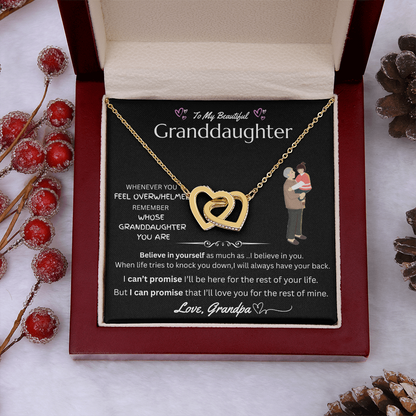 To My Granddaughter - Interlocking Heart Necklace - FG0035