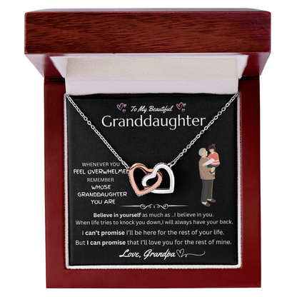 To My Granddaughter - Interlocking Heart Necklace - FG0035