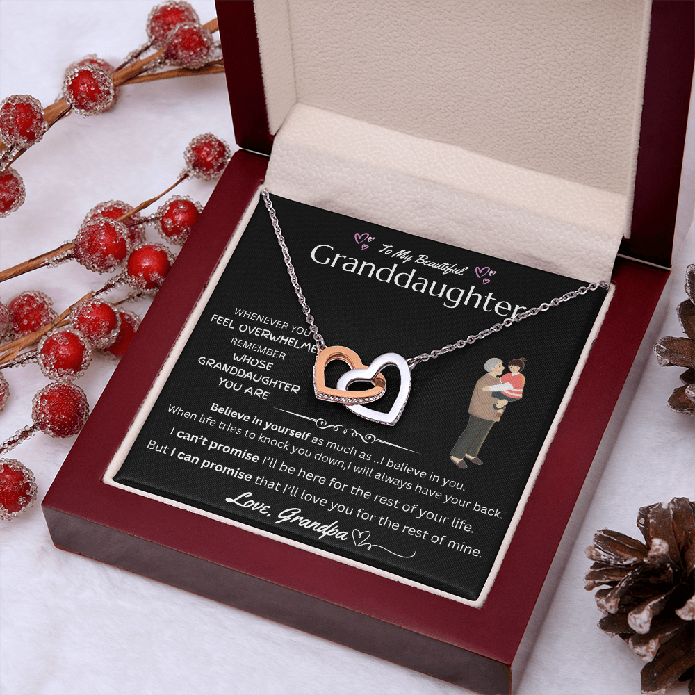 To My Granddaughter - Interlocking Heart Necklace - FG0035