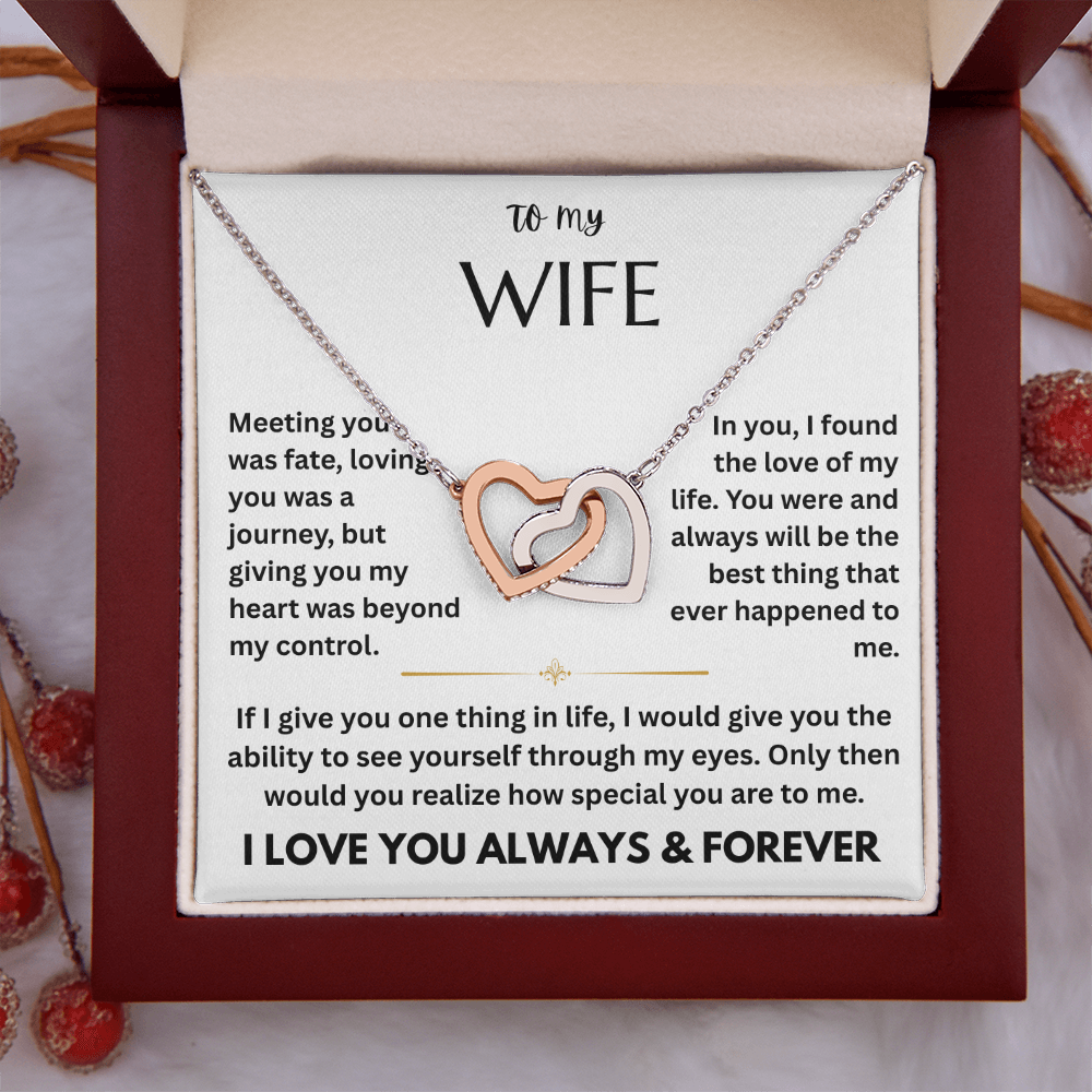 To My Wife - Interlocking Heart Necklace Gift Set  FG00059