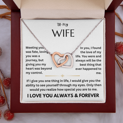 To My Wife - Interlocking Heart Necklace Gift Set  FG00059