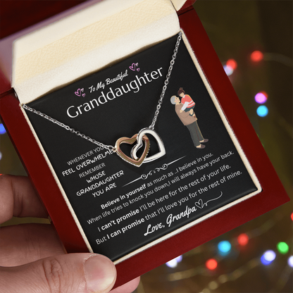 To My Granddaughter - Interlocking Heart Necklace - FG0035
