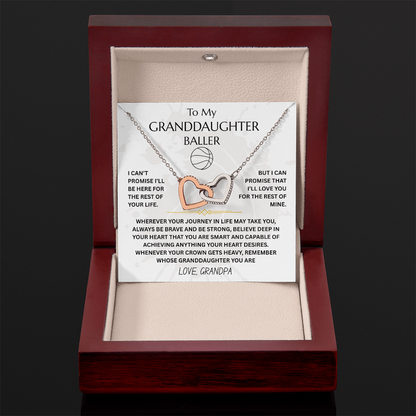 To My Granddaughter Baller - Interlocking Heart Necklace Gift Set - FG00053