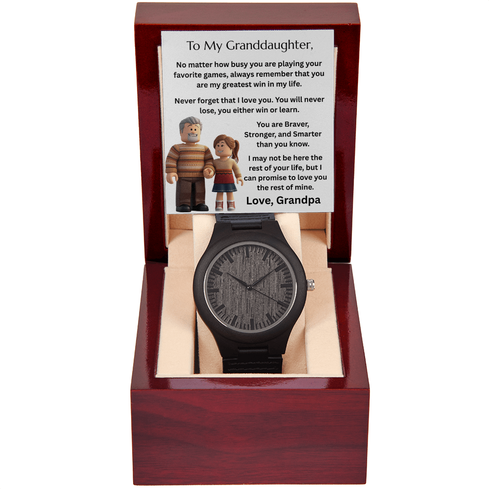 TO MY GRANDDAUGHTER GAMER - WOODEN WATCH - FG00075