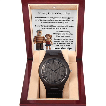 TO MY GRANDDAUGHTER GAMER - WOODEN WATCH - FG00075