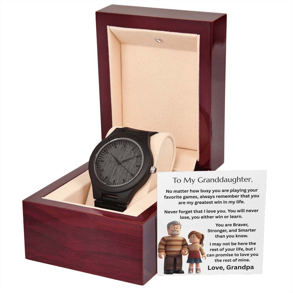 TO MY GRANDDAUGHTER GAMER - WOODEN WATCH - FG00075