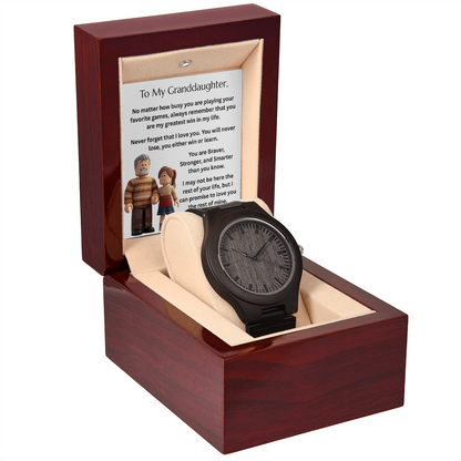 TO MY GRANDDAUGHTER GAMER - WOODEN WATCH - FG00075