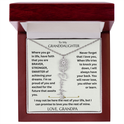 To My Granddaughter - Have Faith Flower Name  Necklace - FG00074