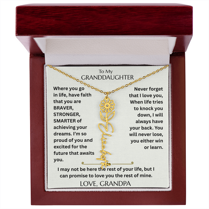 To My Granddaughter - Have Faith Flower Name  Necklace - FG00074