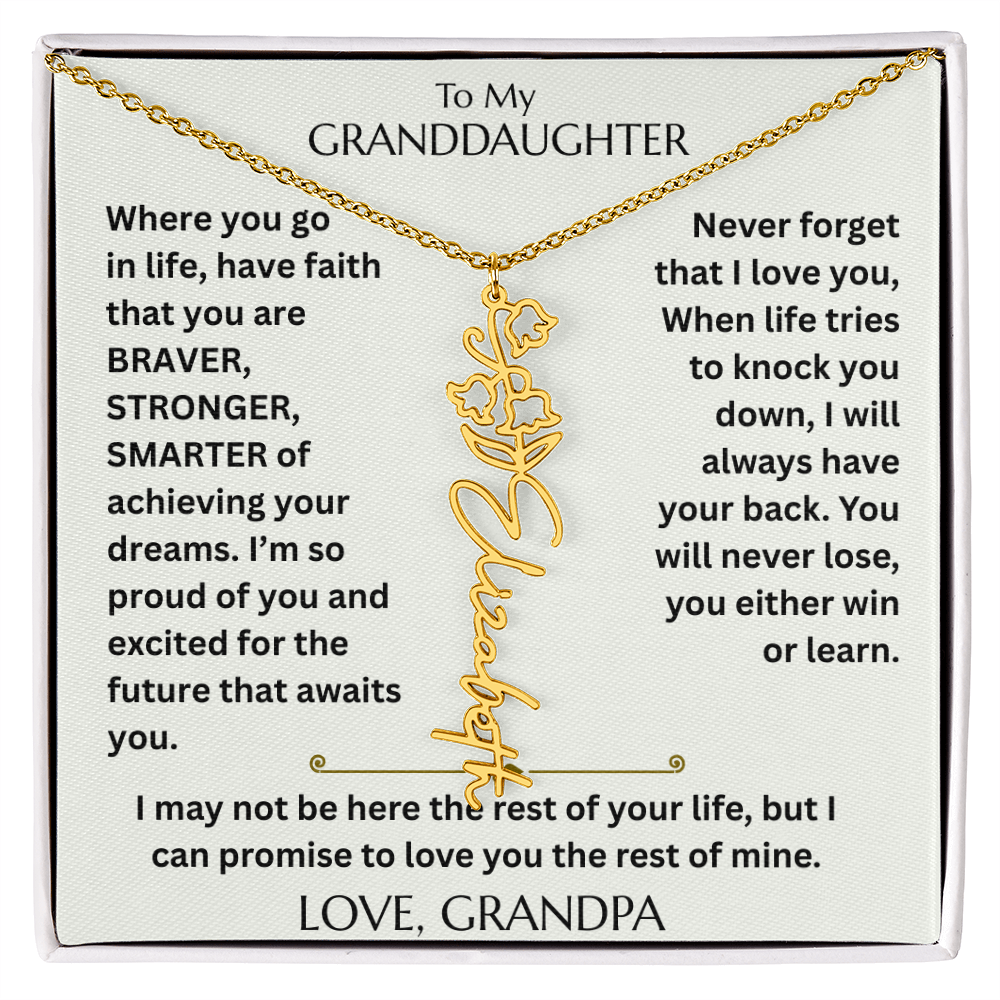 To My Granddaughter - Have Faith Flower Name  Necklace - FG00074