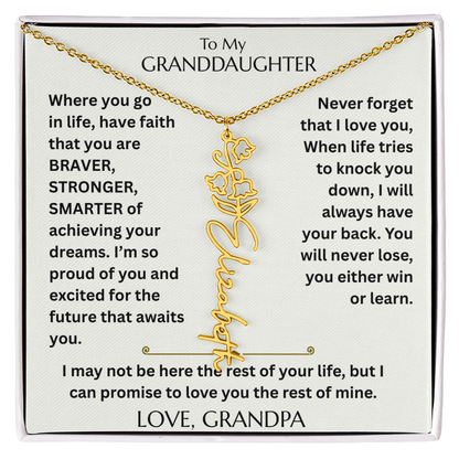 To My Granddaughter - Have Faith Flower Name  Necklace - FG00074