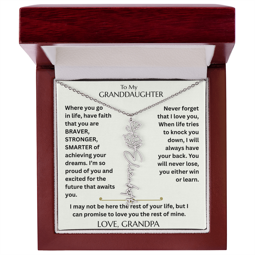 To My Granddaughter - Have Faith Flower Name  Necklace - FG00074