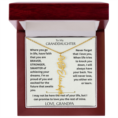 To My Granddaughter - Have Faith Flower Name  Necklace - FG00074
