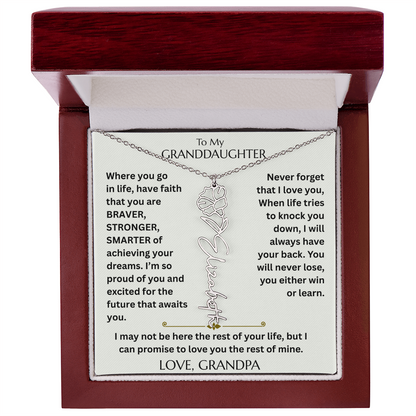 To My Granddaughter - Have Faith Flower Name  Necklace - FG00074