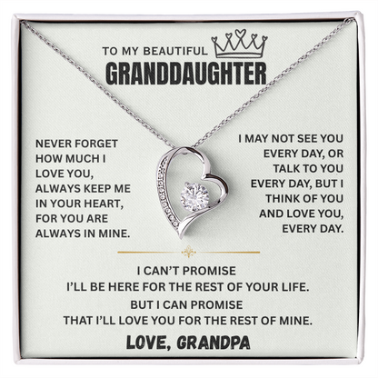 To My Granddaughter Princess Crown Pendant Gift Set- FG00092