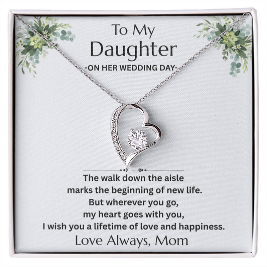 To My Daughter on her Wedding Day - Forever Love Necklace Gift Set - FG00052