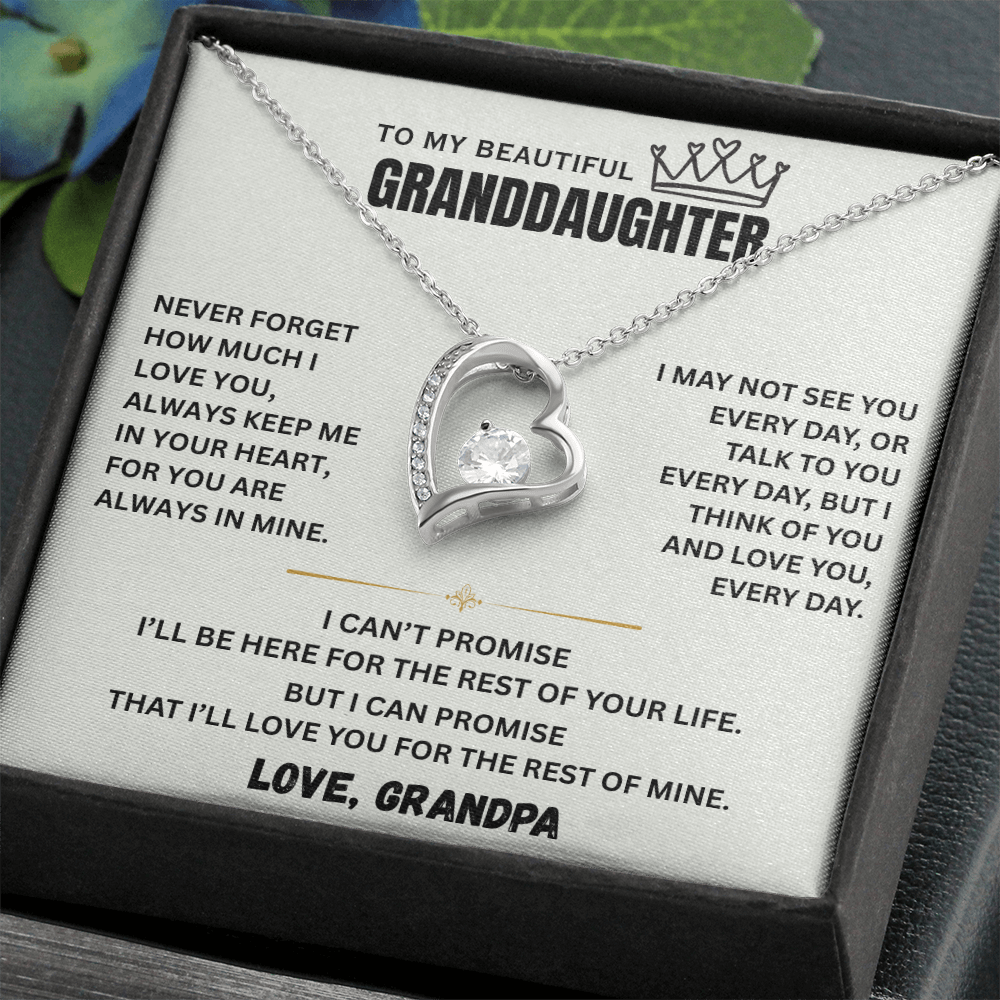 To My Granddaughter Princess Crown Pendant Gift Set- FG00092
