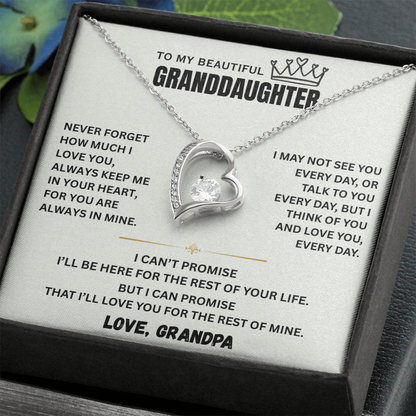 To My Granddaughter Princess Crown Pendant Gift Set- FG00092