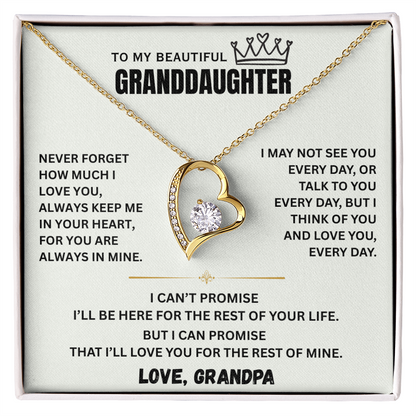 To My Granddaughter Princess Crown Pendant Gift Set- FG00092