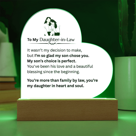 To My Daughter-in-law - Acrylic Heart Plaque - FG0018