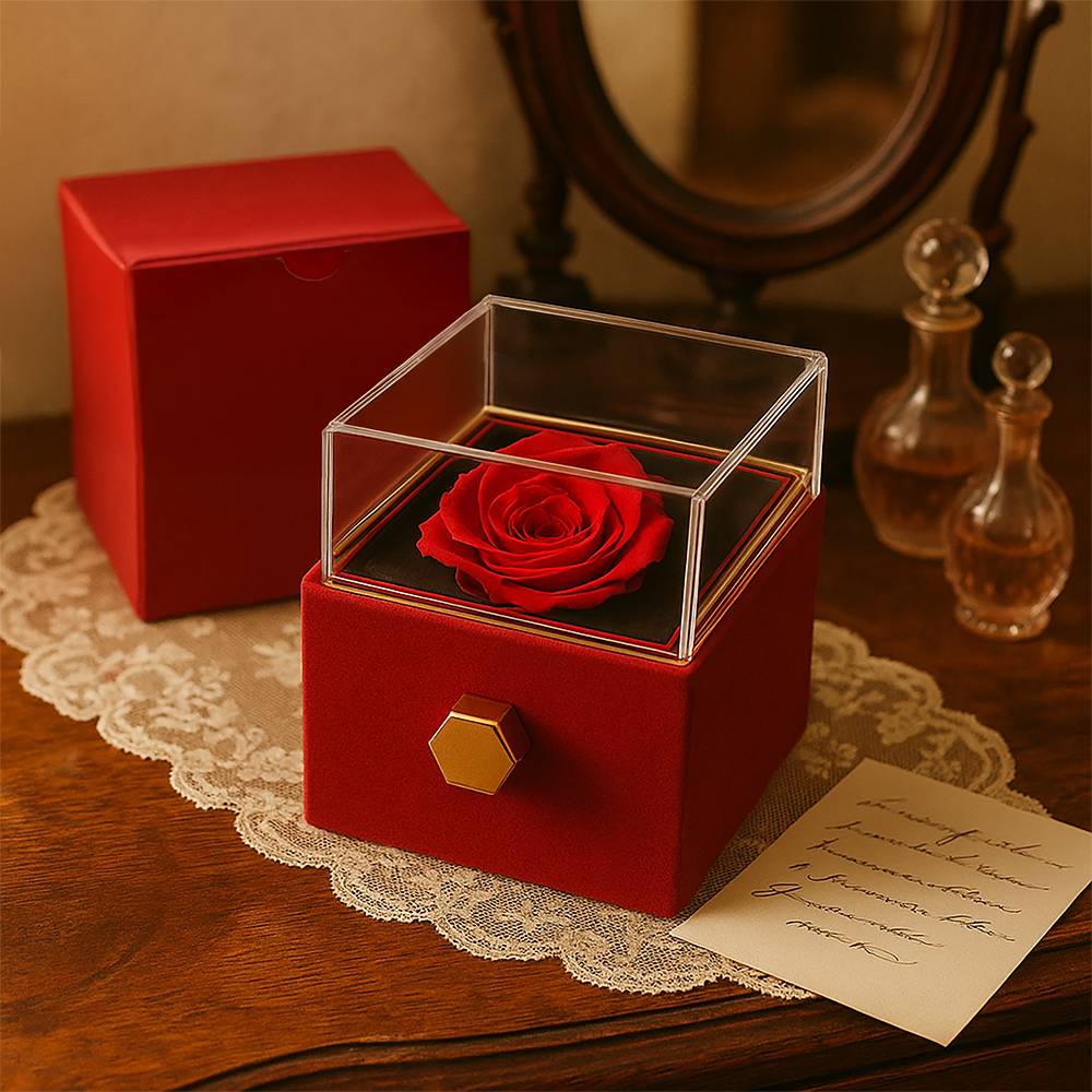 To My Granddaughter - Love Knot w/ Rotating Rose Gift Box - FG00054