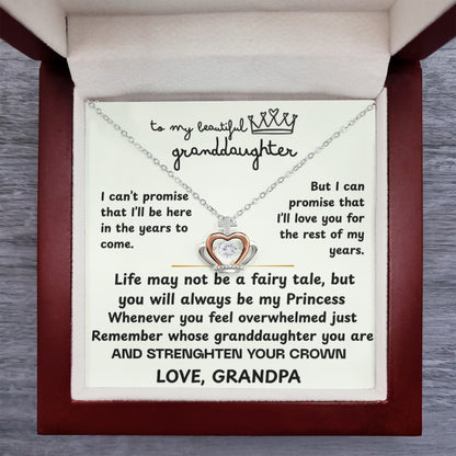 To My Granddaughter - The Promise Princess Crown Pendant Gift Set- FG00099