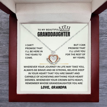 To My Granddaughter - The Promise Princess Crown Pendant Gift Set- FG00094