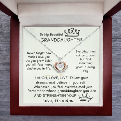 To My Granddaughter Princess Crown Pendant Gift Set- FG00089