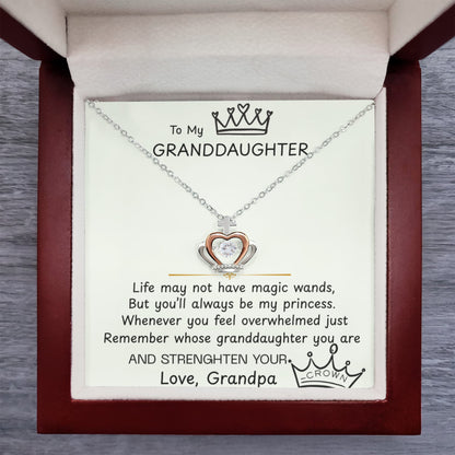To My Granddaughter Princess Crown Pendant Gift Set - FG00078
