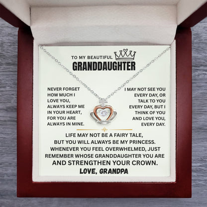 To My Granddaughter Princess Crown Pendant Gift Set- FG00093