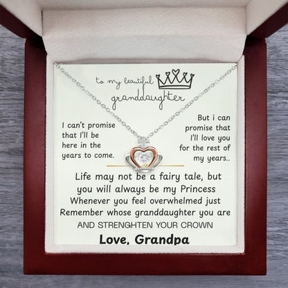 To My Granddaughter - The Promise Princess Crown Pendant Gift Set- FG00096
