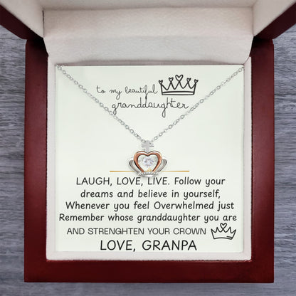 To My Granddaughter Princess Crown Pendant Gift Set- FG00090