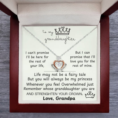 To My Granddaughter Princess Crown Pendant Gift Set - FG00084