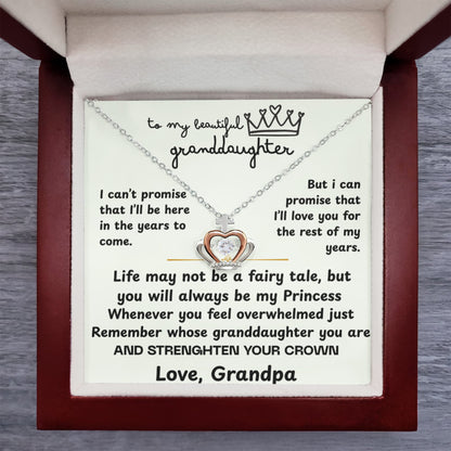 To My Granddaughter - The Promise Princess Crown Pendant Gift Set- FG00097