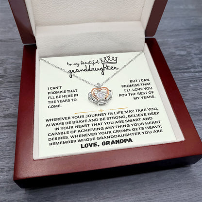 To My Granddaughter - The Promise Princess Crown Pendant Gift Set- FG00095